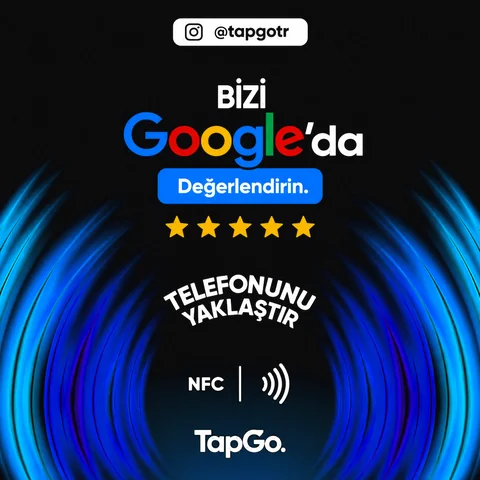 TapGo Siyah Seri Google Yorum NFC kartı